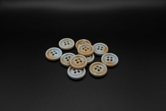 Butt - on® Blue/Beige 3335 - x10 Buttons - Eco - Friendly & Sustainable Buttons - Butt - on