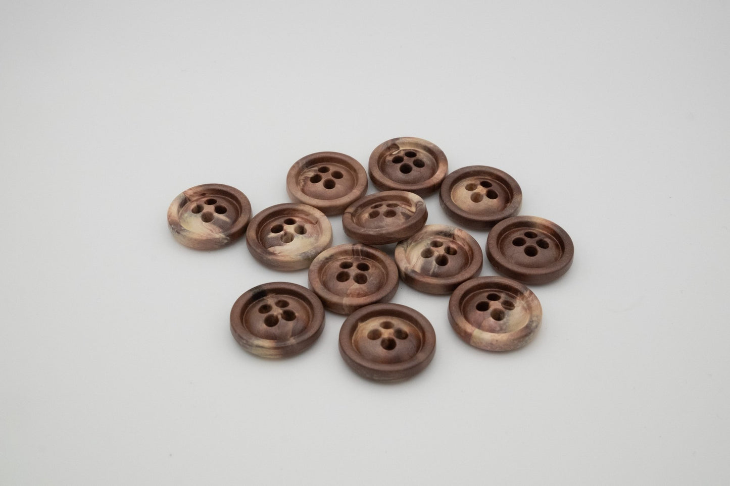 Butt - on® Brown/White 3335 - x10 Buttons - Eco - Friendly & Sustainable Buttons - Butt - on
